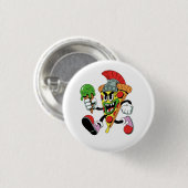 Badge Rond 2,50 Cm Gladiator Pizza Slice Italien Brainrot (Devant & derrière)