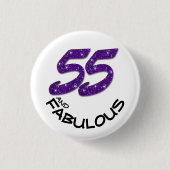 Badge Rond 2,50 Cm Glam Cinquante-cinq Parties scintillant violettes, (Devant)