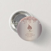 Badge Rond 2,50 Cm Glitter Whisk Rose Gold Glitter Drips Bakery (Devant & derrière)