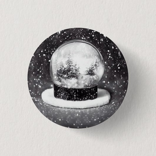 Badge Rond 2,50 Cm Globe des neiges d'hiver (Devant)