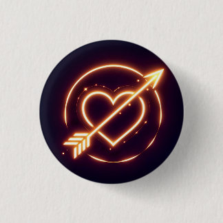 Badge Rond 2,50 Cm glowing image of a heart with cupid's arrow