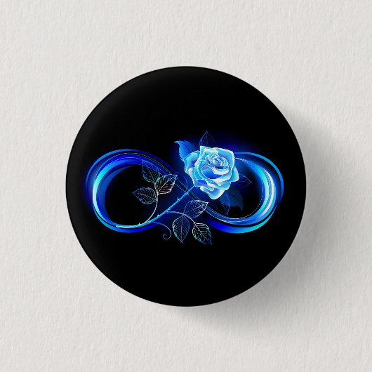 Badge Rond 2,50 Cm Glowing infinity with blue rose (Devant)