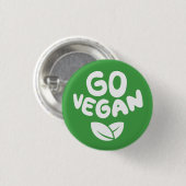 Badge Rond 2,50 Cm Go Vegan Green (Devant & derrière)