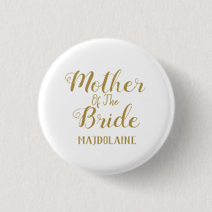 Badge Rond 2,50 Cm Gold Mother Of The bride Button