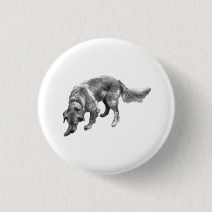 Badge Rond 2,50 Cm Golden Retriever avec expression amusante