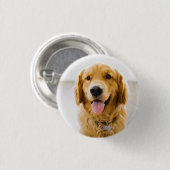 Badge Rond 2,50 Cm Golden Retriever souriant (Devant & derrière)