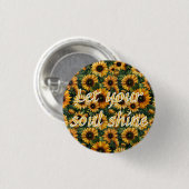 Badge Rond 2,50 Cm Golden Sunflower Bliss (Devant & derrière)