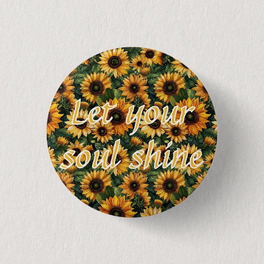 Badge Rond 2,50 Cm Golden Sunflower Bliss (Devant)