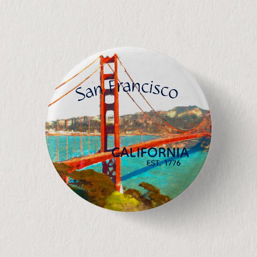 Badge Rond 2,50 Cm GoldenGate de San Francisco (Devant)