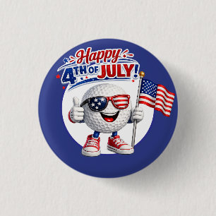 Badge Rond 2,50 Cm Golf 4 juillet Jour de l'Indépendance