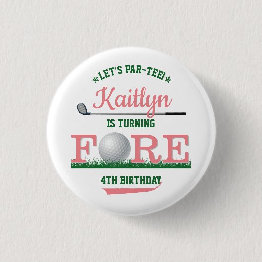 Badge Rond 2,50 Cm Golf PAR-TEE 4e anniversaire (Devant)
