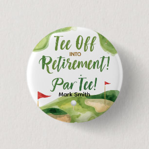 Badge Rond 2,50 Cm GOLF RETRAITE Tee off ParTee pour golfeur