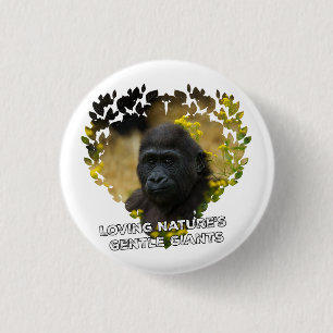Badge Rond 2,50 Cm Gorilla Baby - Les gentils géants de la nature