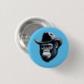 Badge Rond 2,50 Cm Gorilla Cowboy (Devant & derrière)