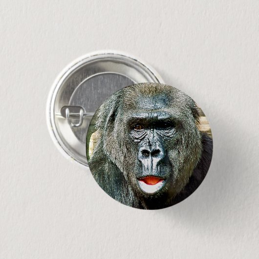 BADGE ROND 2,50 CM GORILLA FRAÎCHE (Devant & derrière)