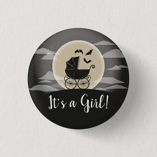 Badge Rond 2,50 Cm Gothic Baby Shower Halloween (Devant)