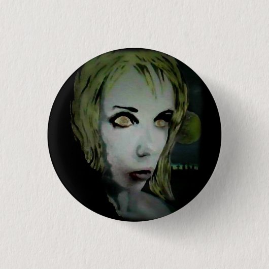 Badge Rond 2,50 Cm "Goule seule de nuit" sur un bouton (Devant)