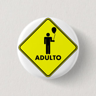 Badge Rond 2,50 Cm Goupille « ADULTE », 3.2 cm