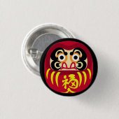 Badge Rond 2,50 Cm Goupille de Daruma (Devant & derrière)
