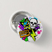 Badge Rond 2,50 Cm goupille d'éclaboussure de foudre (Devant & derrière)