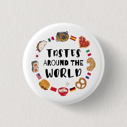 Badge Rond 2,50 Cm Goûts à travers le monde (Devant)