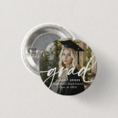Badge Rond 2,50 Cm Graduate Simple Modern Script Classic Photo Button (Devant & derrière)
