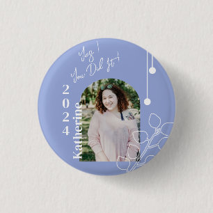 Badge Rond 2,50 Cm Graduation Simple Foliage Photo Lavande