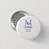 Badge Rond 2,50 Cm Gradué ajouter nom monogramme violet simple m mini (Devant & derrière)