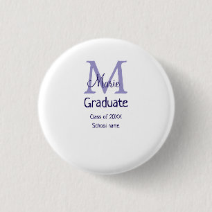 Badge Rond 2,50 Cm Gradué ajouter nom monogramme violet simple m mini