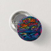 Badge Rond 2,50 Cm Graffiti pour requins de mâchoires (Devant & derrière)