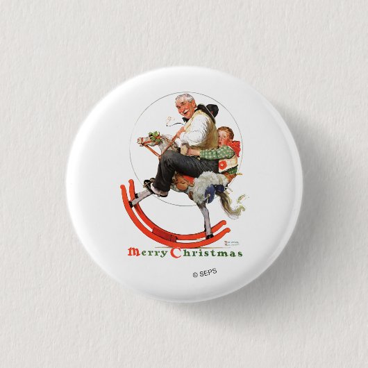 Badge Rond 2,50 Cm Grampes sur Rocking Horse (Devant)