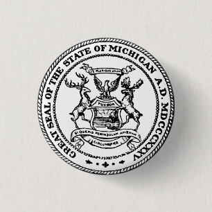 Badge Rond 2,50 Cm Grand joint de l'état du Michigan