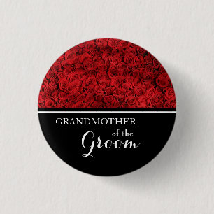Badge Rond 2,50 Cm Grand-mère du marié épousant les roses rouges