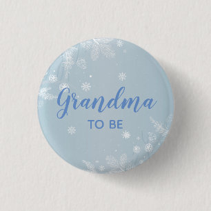Badge Rond 2,50 Cm Grand-mère pour être Bleue Bébé Douche pour b