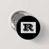 Badge Rond 2,50 Cm Grand Monogramme noir en gras, noir (Devant & derrière)