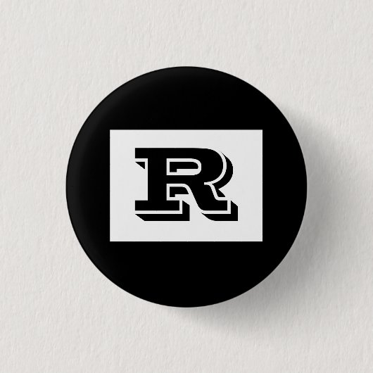 Badge Rond 2,50 Cm Grand Monogramme noir en gras, noir (Devant)