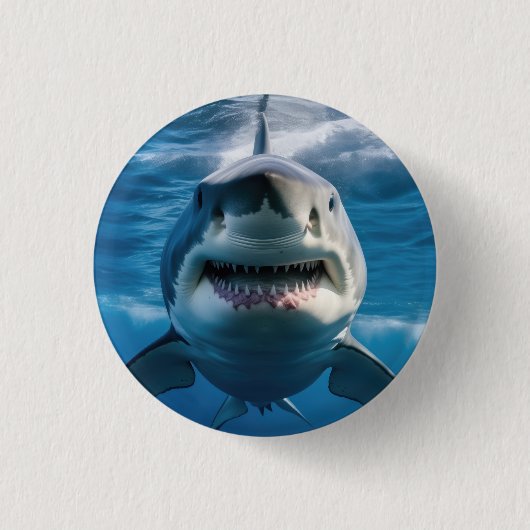 Badge Rond 2,50 Cm Grand requin blanc (Devant)
