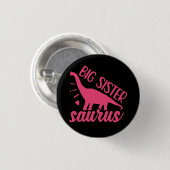Badge Rond 2,50 Cm Grande soeur Saurus en rose (Devant & derrière)