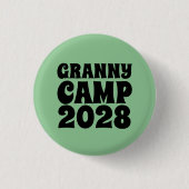 Badge Rond 2,50 Cm Granny Camp Retro Texte vert (Devant)
