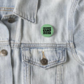 Badge Rond 2,50 Cm Granny Camp Retro Texte vert (En situation)