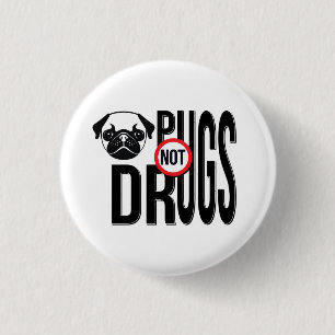 Badge Rond 2,50 Cm Graphiques de typographie de drogues de carlins