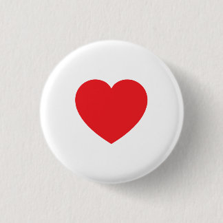 Badge Rond 2,50 Cm Graphisme Cœur Rouge Blanc Moderne Simple