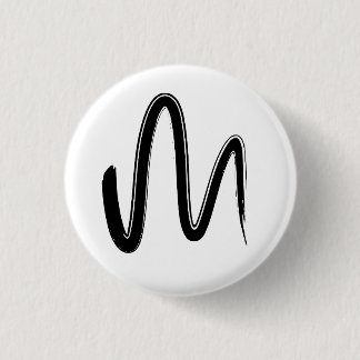 Badge Rond 2,50 Cm Graphisme d'art minimaliste dessiné à la main en m