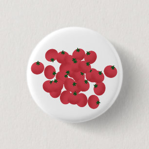 Badge Rond 2,50 Cm Grappe de Tomates Cerises Rouges Fraîches Cadeau