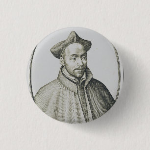 Badge Rond 2,50 Cm Gravure antique de Saint Ignace de Loyola Art anci
