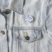 Badge Rond 2,50 Cm Grèce Bleu et Blanc (En situation)