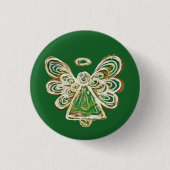 Badge Rond 2,50 Cm Green Guardian Holiday Angel Custom Button Pins (Devant)