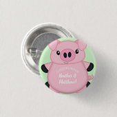 Badge Rond 2,50 Cm Green Pig Baby (Devant & derrière)