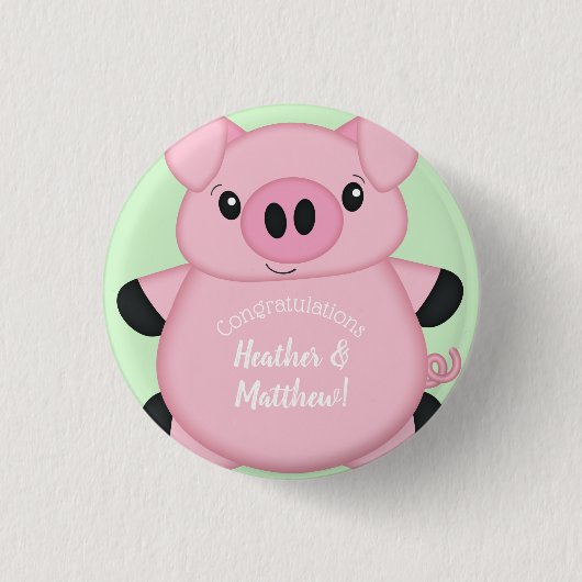 Badge Rond 2,50 Cm Green Pig Baby (Devant)