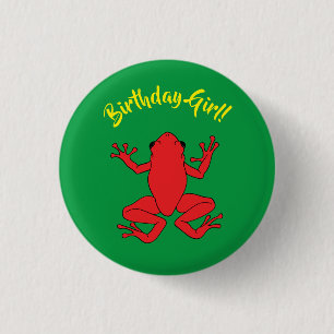 Badge Rond 2,50 Cm Grenouille arborescente Anniversaire de enfant mû